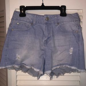 Light washed jean shorts